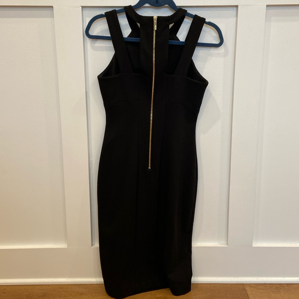 Black Calvin Klein cocktail dress